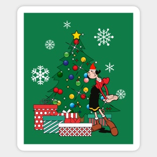 Olive Oyl Around The Christmas Tree Popeye Sticker